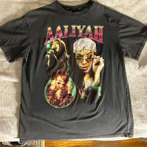 Dark Grey Graphic Aaliyah Tee